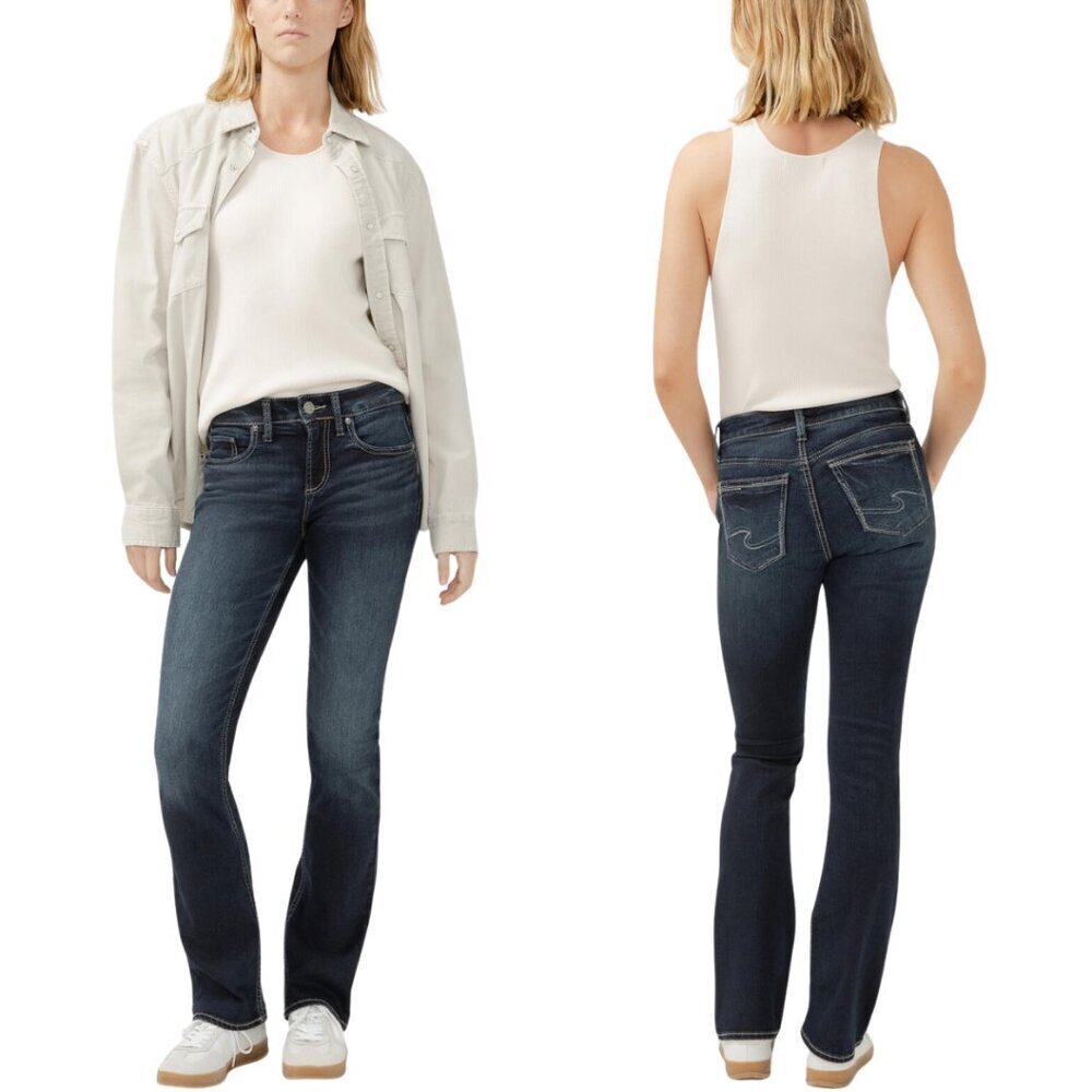Silver Jeans Suki Slim Bootcut Denim Jeans Women's 36x31 Blue Dark Wash Western